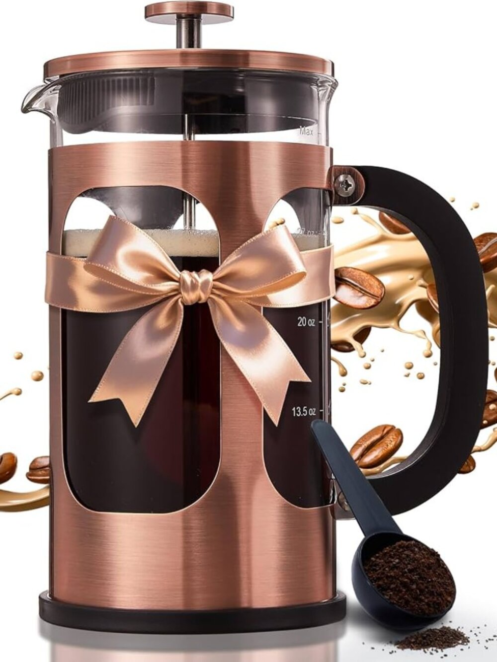 Copper French Press Filter Heat Resistant Thickened Borosilicate Coffee Pot